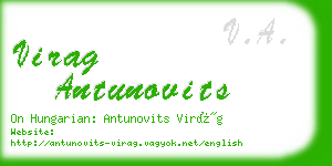 virag antunovits business card